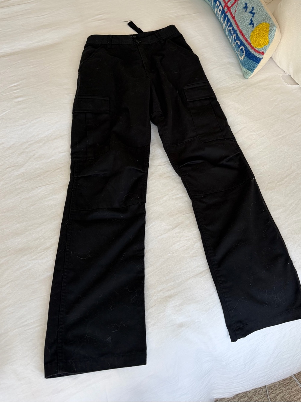 Brandy Melville Black Straight-Fit Cargo Pants